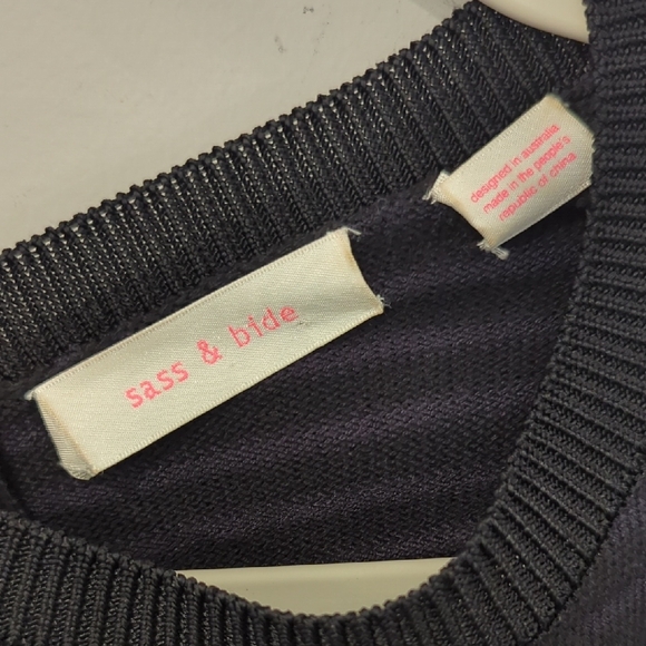 sass & bide Dress Long Sleeve Knit Navy size XS - Picture 3 of 9